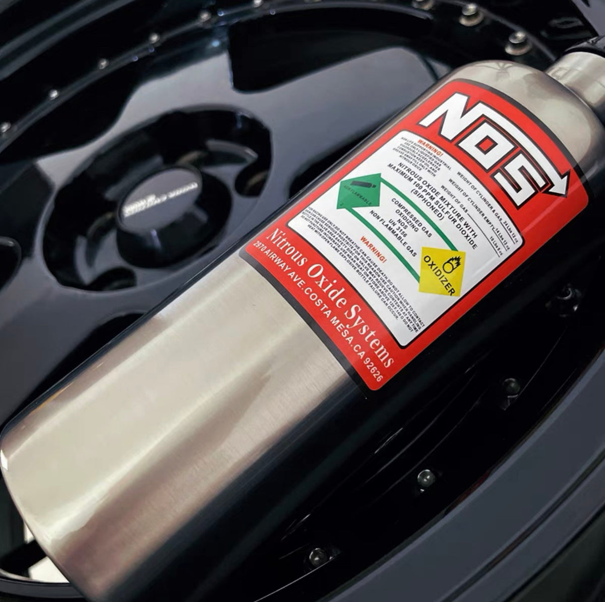 NOS nitrogen stainless steel cylinder