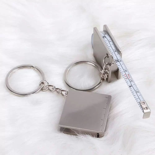 Chrome Tape Measurer Keychain
