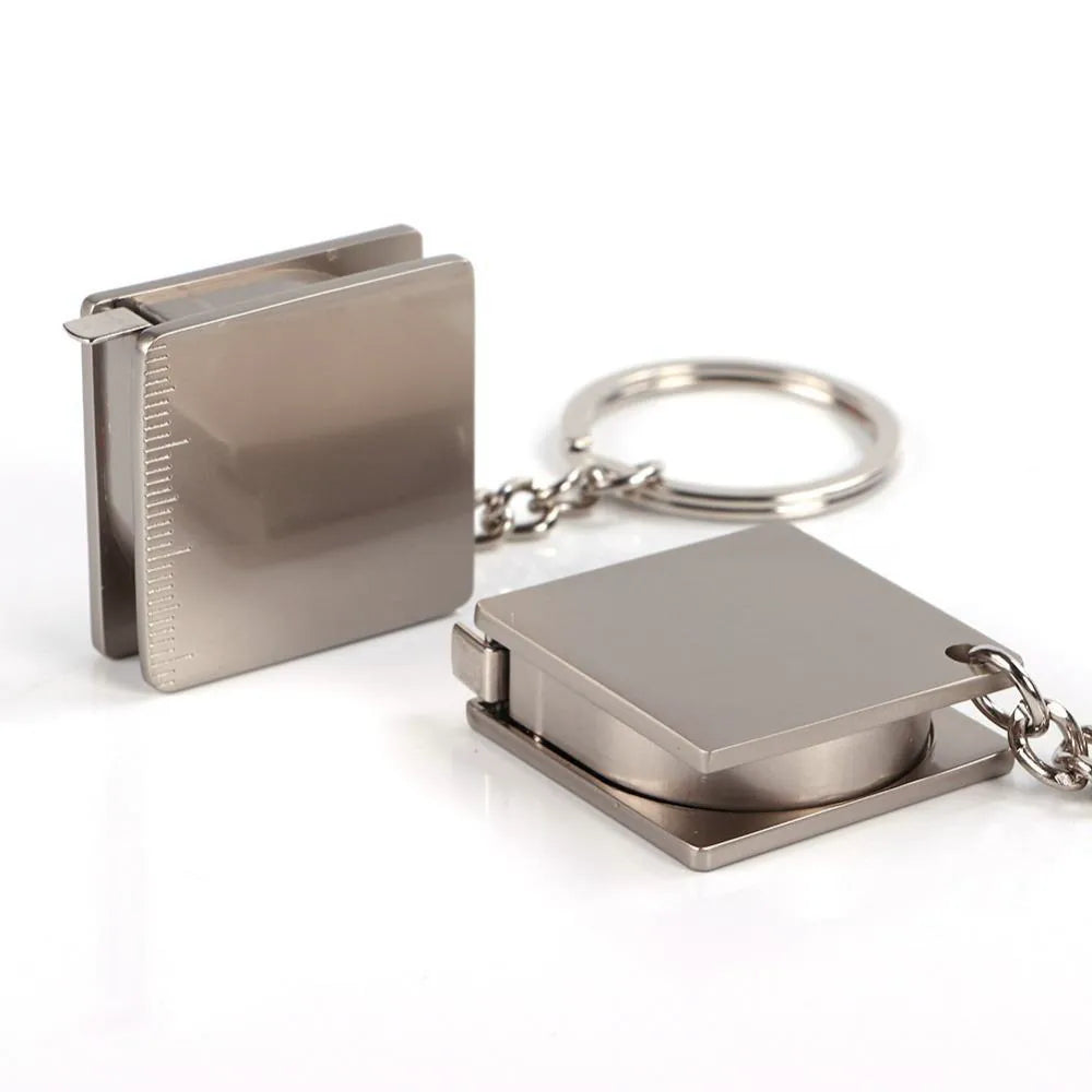 Chrome Tape Measurer Keychain