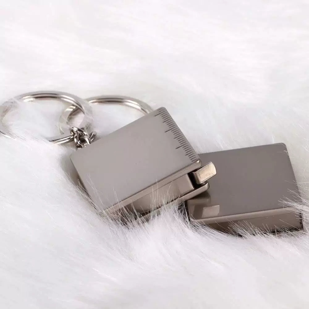 Chrome Tape Measurer Keychain